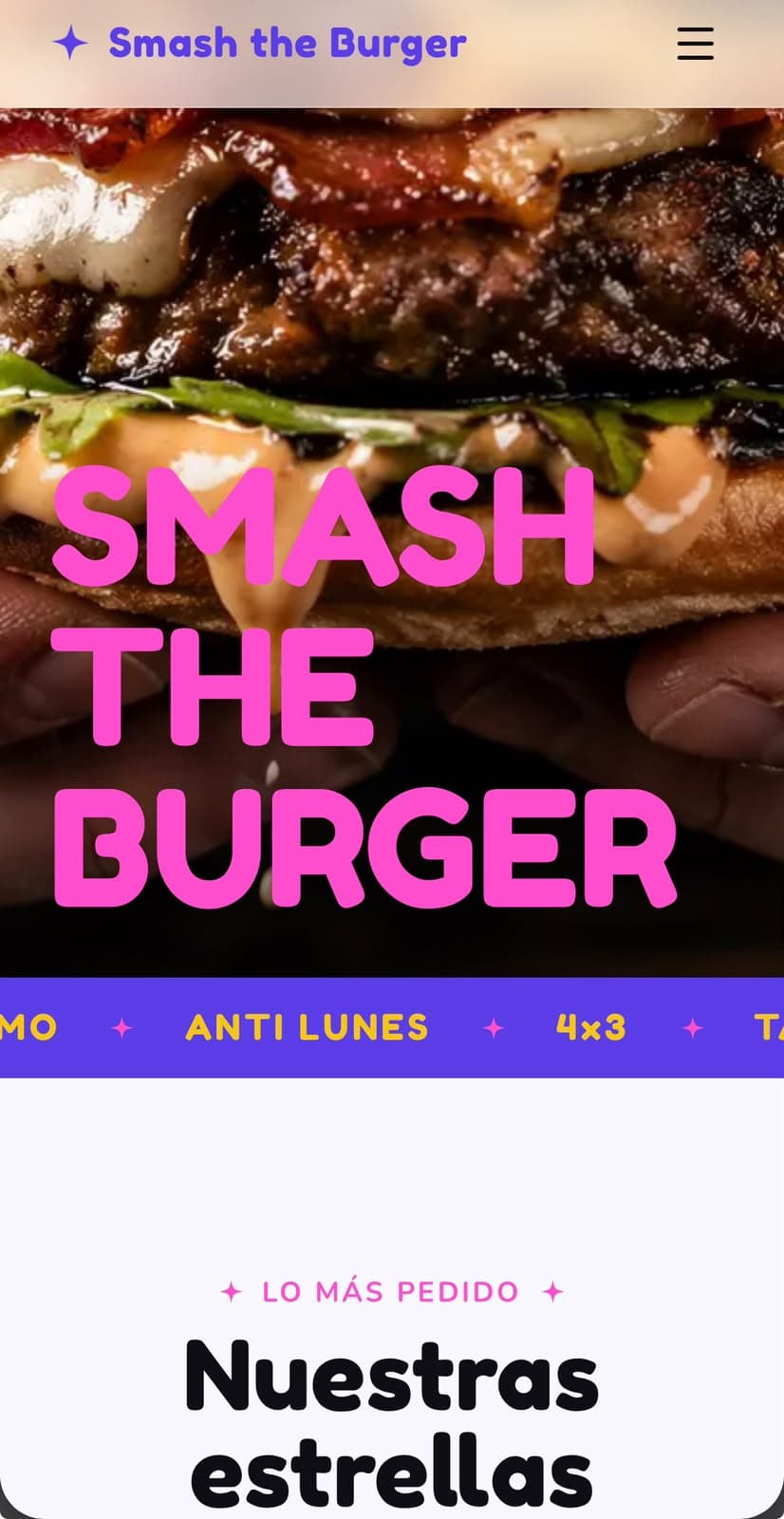 Home de Smash The Burger en el celular